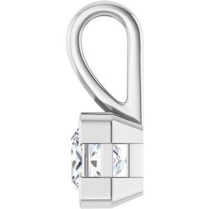 14K X1 White Gold 5x5 mm Square Charm/Pendant Mounting – image 5