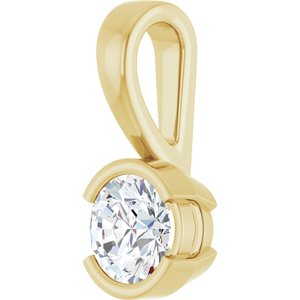 18K Yellow Gold 5.2 mm Round Charm/Pendant Mounting – image 3