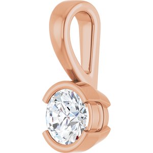 14K Rose Gold 5.2 mm Round Charm/Pendant Mounting – image 3