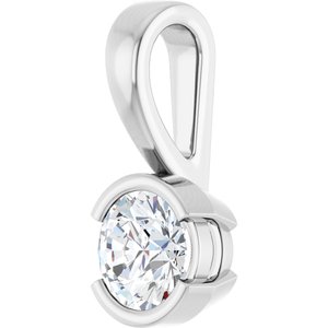 14K White Gold 5.2 mm Round Charm/Pendant Mounting – image 3