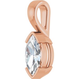 14K Rose Gold 12x6 mm Marquise Charm/Pendant Mounting – image 3