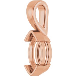 18K Rose Gold 12x6 mm Marquise Charm/Pendant Mounting – image 4