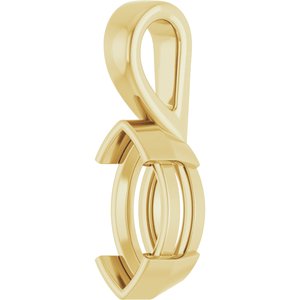 10K Yellow Gold 12x6 mm Marquise Charm/Pendant Mounting – image 4