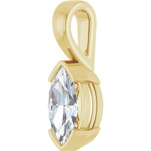10K Yellow Gold 12x6 mm Marquise Charm/Pendant Mounting – image 3