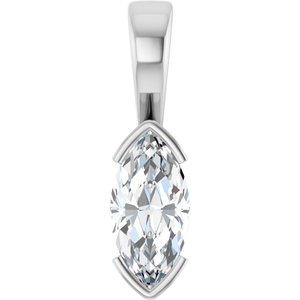 14K White Gold 12x6 mm Marquise Charm/Pendant Mounting
