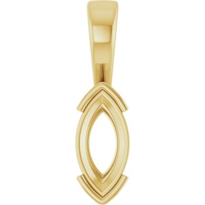 10K Yellow Gold 12x6 mm Marquise Charm/Pendant Mounting – image 2