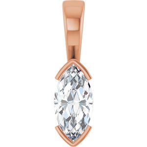 18K Rose Gold 12x6 mm Marquise Charm/Pendant Mounting