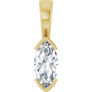 10K Yellow Gold 12x6 mm Marquise Charm/Pendant Mounting