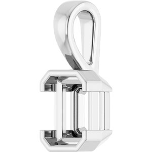 Sterling Silver 8x6 mm Emerald Charm/Pendant Mounting – image 4