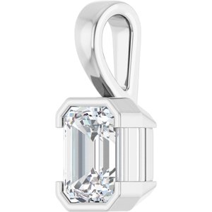 Sterling Silver 8x6 mm Emerald Charm/Pendant Mounting – image 3