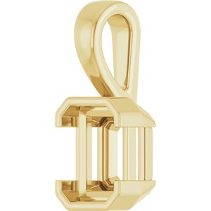 14K Yellow Gold 8x6 mm Emerald Charm/Pendant Mounting – image 4