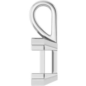 18K White Gold 9x7 mm Emerald Charm/Pendant Mounting – image 6