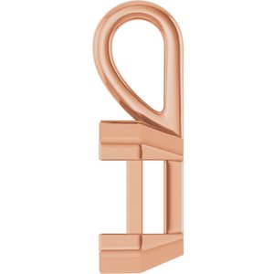 18K Rose Gold 9x7 mm Emerald Charm/Pendant Mounting – image 6