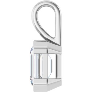 Platinum 9x7 mm Emerald Charm/Pendant Mounting – image 5
