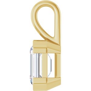 14K Yellow Gold 9x7 mm Emerald Charm/Pendant Mounting – image 5