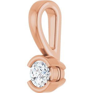 14K Rose Gold 3.2 mm Round Charm/Pendant Mounting – image 3