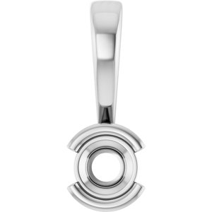 18K White Gold 3.4 mm Round Charm/Pendant Mounting – image 2