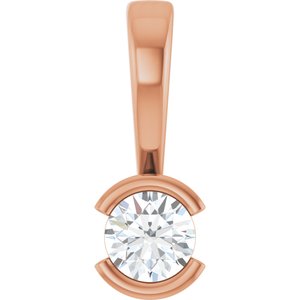 10K Rose Gold 3.4 mm Round Charm/Pendant Mounting
