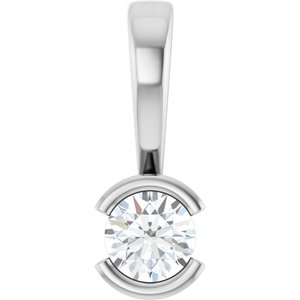 14K X1 White Gold 3.4 mm Round Charm/Pendant Mounting