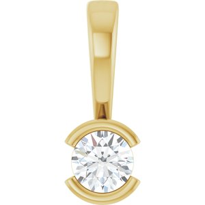 10K Yellow Gold 3.4 mm Round Charm/Pendant Mounting