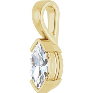 18K Yellow Gold 11x5.5 mm Marquise Charm/Pendant Mounting – image 3