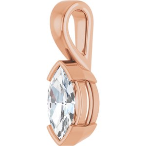 10K Rose Gold 11x5.5 mm Marquise Charm/Pendant Mounting – image 3