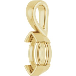 18K Yellow Gold 11x5.5 mm Marquise Charm/Pendant Mounting – image 4