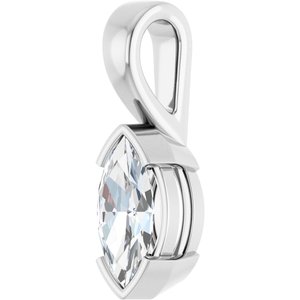 14K X1 White Gold 11x5.5 mm Marquise Charm/Pendant Mounting – image 3