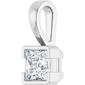 14K X1 White Gold 5x5 mm Square Charm/Pendant Mounting – image 3