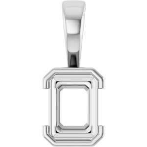 Sterling Silver 8x6 mm Emerald Charm/Pendant Mounting – image 2