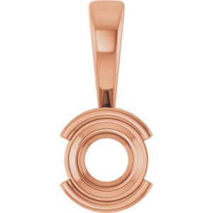 18K Rose Gold 6 mm Round Charm/Pendant Mounting – image 2