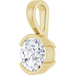 18K Yellow Gold 8.2 mm Round Charm/Pendant Mounting – image 3