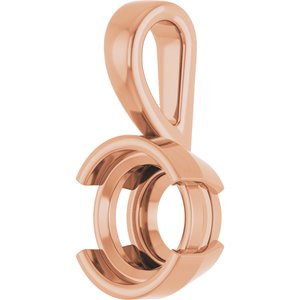 14K Rose Gold 8.2 mm Round Charm/Pendant Mounting – image 4