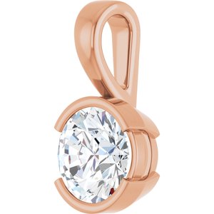 18K Rose Gold 8.2 mm Round Charm/Pendant Mounting – image 3
