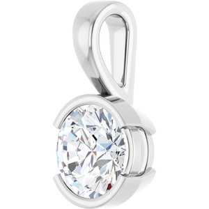 14K White Gold 8.2 mm Round Charm/Pendant Mounting – image 3