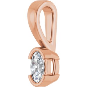 14K Rose Gold 5x3 mm Oval Charm/Pendant Mounting – image 3