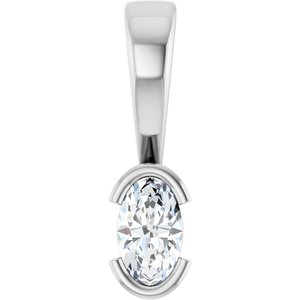 Sterling Silver 5x3 mm Oval Charm/Pendant Mounting
