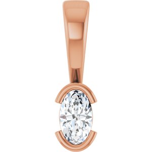 14K Rose Gold 5x3 mm Oval Charm/Pendant Mounting