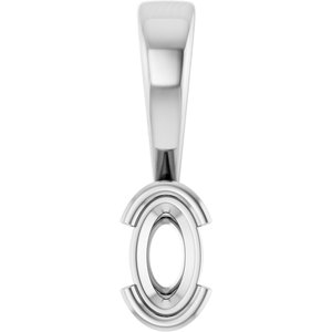 Sterling Silver 5x3 mm Oval Charm/Pendant Mounting – image 2