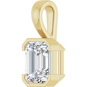 14K Yellow Gold 9x7 mm Emerald Charm/Pendant Mounting – image 3