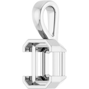 Platinum 9x7 mm Emerald Charm/Pendant Mounting – image 4