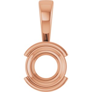 10K Rose Gold 8.2 mm Round Charm/Pendant Mounting – image 2