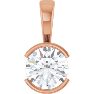 10K Rose Gold 8.2 mm Round Charm/Pendant Mounting