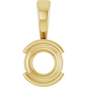 18K Yellow Gold 8.2 mm Round Charm/Pendant Mounting – image 2