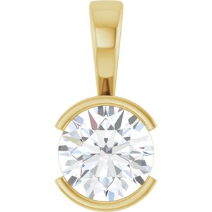 18K Yellow Gold 8.2 mm Round Charm/Pendant Mounting