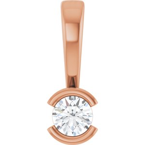 10K Rose Gold 3 mm Round Charm/Pendant Mounting