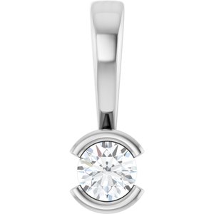 14K White Gold 3 mm Round Charm/Pendant Mounting