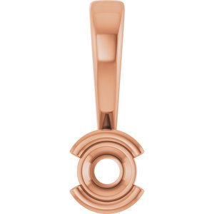 14K Rose Gold 3 mm Round Charm/Pendant Mounting – image 2