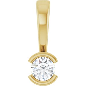 18K Yellow Gold 3 mm Round Charm/Pendant Mounting