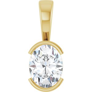 18K Yellow Gold 9x7 mm Oval Charm/Pendant Mounting